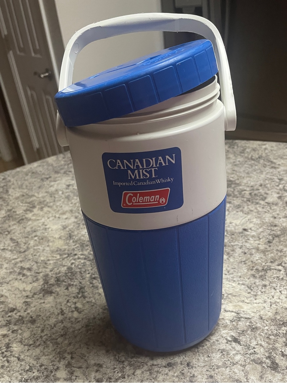 Coleman Blue and White Insulated Cooler Jug with Handle